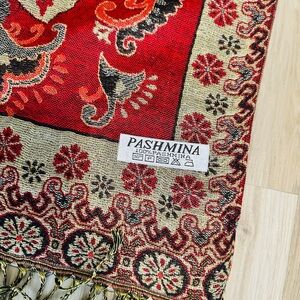 Red and Gold Pashmina Scarf